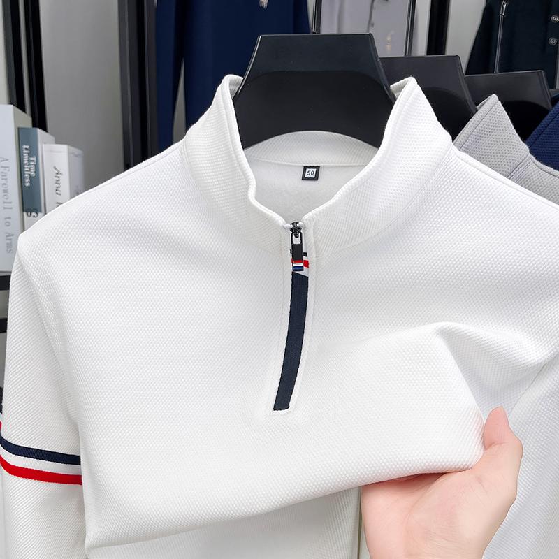 

Men S Hoodie Long Sleeved Half Zipper Stand Up Collar For Spring And Autumn 2025 New Style Middle-Aged Autumn Top Pullover XXL&Pack of 1