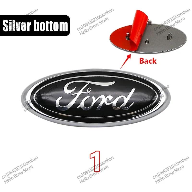 

New 2026 Car Sticker Ford New 2025 Hot Ford 14.7cm Front Grille Logo Sticker with Footprint Design for Focus MK2 Fiesta MK7 Rang