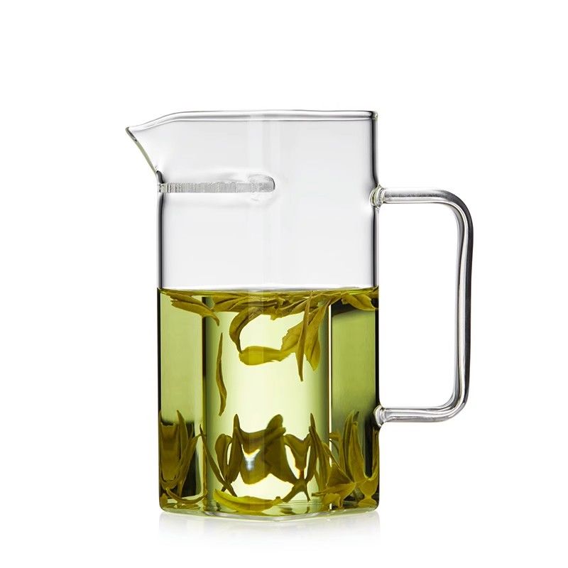 Thiened Glass Een Tea Brewing Device Inteated Tea Cup Strainer One-Piece Tea Dripper Moon Tooth Filter Tea Cup Tea Pot