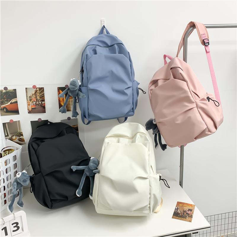 New Chaosen Series Large Capacity Solid Color Backpack for Women Korean Style Versatile School Bag for Men High School College Backpack