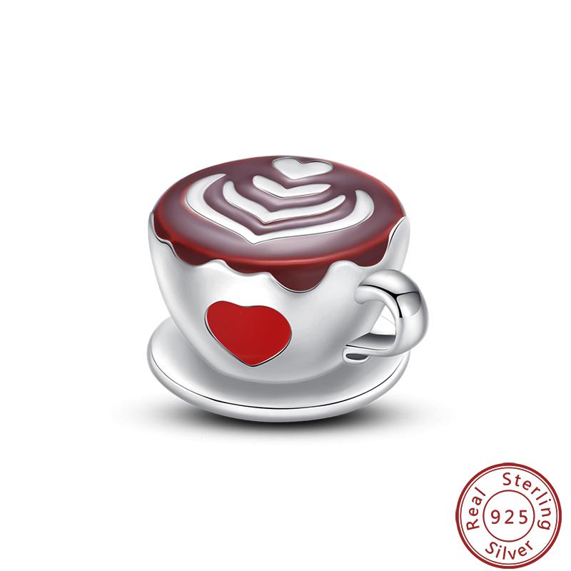 Dessert Afternoon Tea Series Copper Coffee Cake Pizza Fries Sweet Charms Beads 3Mm Diy Fine Jewelry Making