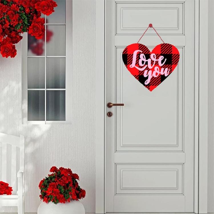 Valentines Day Wall Ornament Paper Door Hanger with Rope Home Office Decoration Decorative Holiday Present