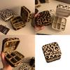 Scatola Portagioie Stampa Leopardo in Materiale PU con Cerniera per Conservazione e Organizzazione Regali