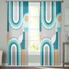 Medieval Geometry Abstraction Color Bedroom Transparent Sheer Curtains Holiday Decoration Window Voile Tulle Curtain