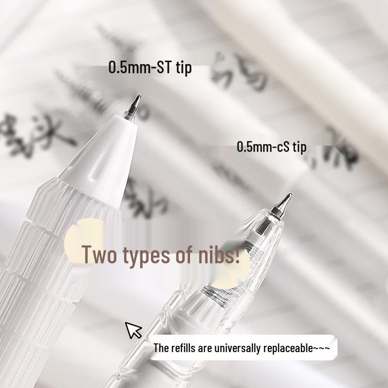High-Capacity Transparent Practice Pen with Smooth, No-Leak Ink and Replaceable Refill, Designed for Students' Exams.