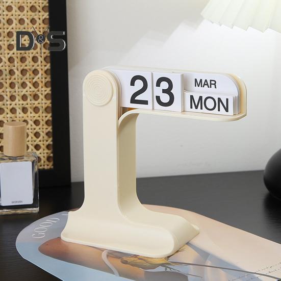 Calendário perpétuo flip 2024-2025 calendário de mesa de plástico organizador semanal mensal planejador de programação diária enfeite de mesa decoração de escritório em casa