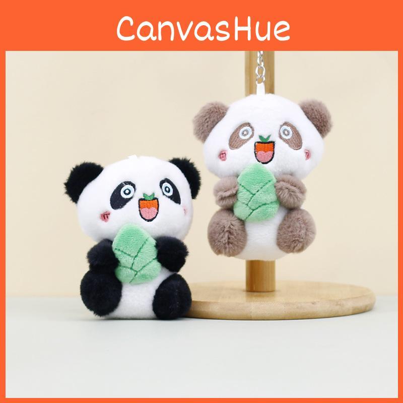 Cute Panda Stuffed Animal Keychain Soft Pp Cotton Plush 12 Cm Black Brown