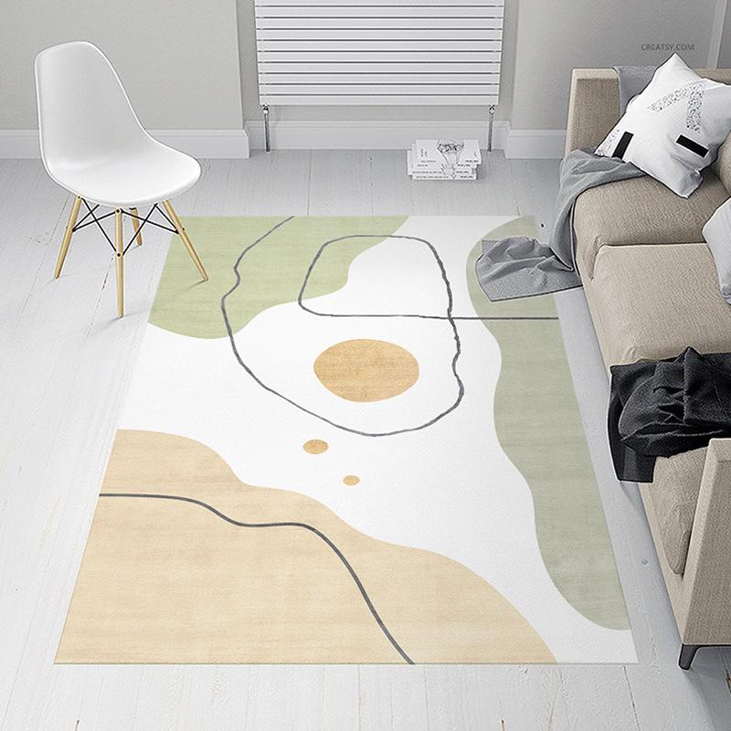 Japanese Style Quiet Wind Living Room Carpet Floor Mat Nordic Geometric Luxury Carpet Full Bedding Household Room Bedside Carpet