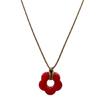 Hollow Flower Red Acrylic Pendant Clavicle Chain Floral Jewelry Gift Beach