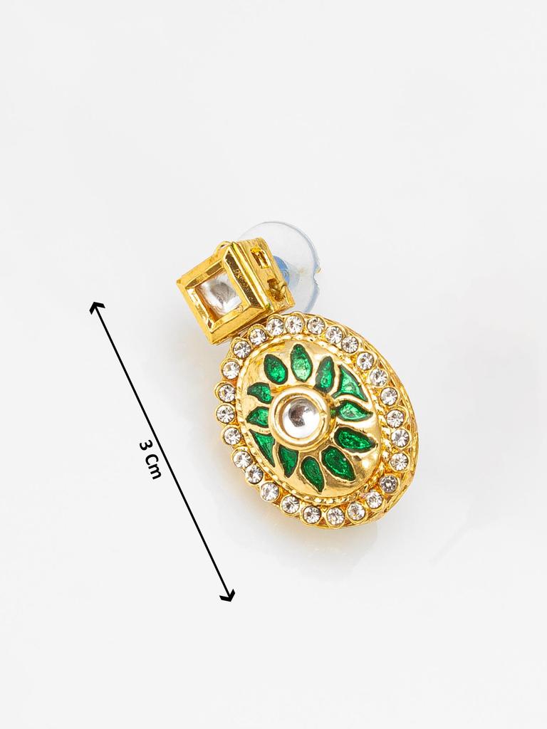 Gold-Plated Chikku Stone-Studded & Beaded Handcrafted Jewellery Set