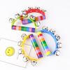 Half-Round Wooden Leather Hand Rattle: Orff Music Toy for Infant & Toddler Education
