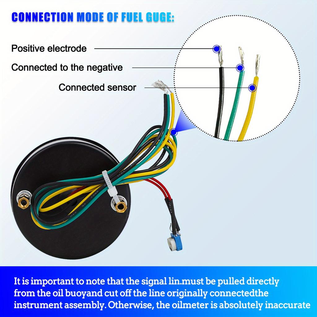 1pc 12V/24V Universal Car Motorcycle Fuel Level Meter Gauge LED Light Display Fuel Tank Gauge Boat Truck RV