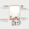 Wooden and Acrylic Wall Mirror for Kids with Hooks and Shelf, Baby Safety Shatterproof Entryway Acrylic Wall Mirror, Unbreakable Wood Frame Toddler