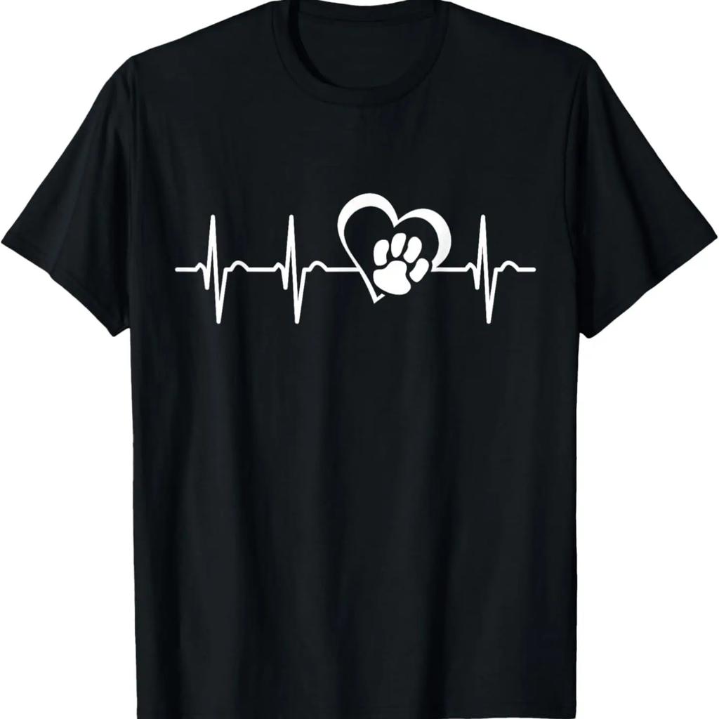 Heartbeat dog paw heart dog love T-Shirt