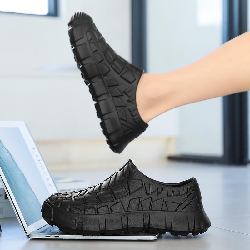 Fashionable waterproof shoes outdoor wear anti slip casual shoes thick soled wear-resistant thick soled kitchen work shoes men