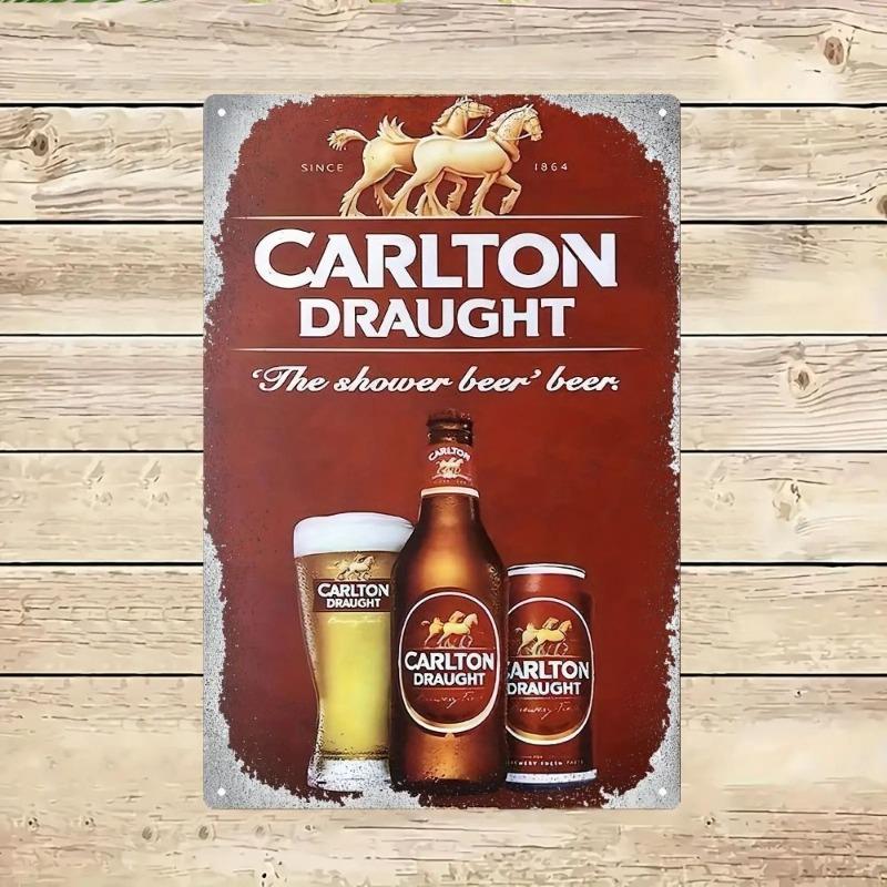 Vintage Beer Metal Sign, New Year Pub Decor Plaque