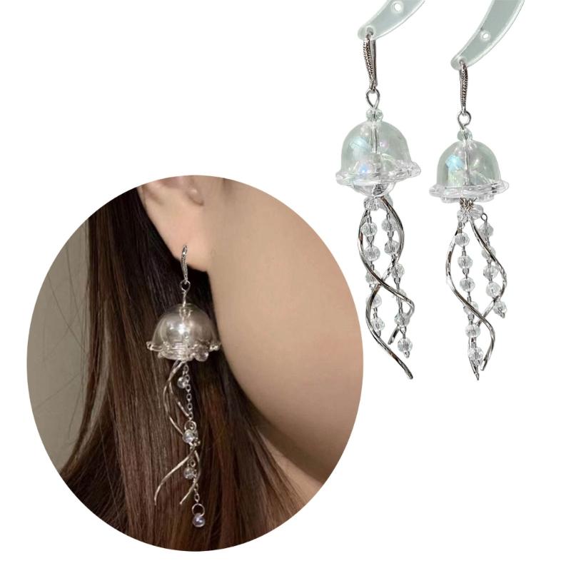 Fashion Jellyfish Tassels Drop Earrings Temperament Dangle Earrings Elegant Pendant Earring Party Jewelry Charm Earring