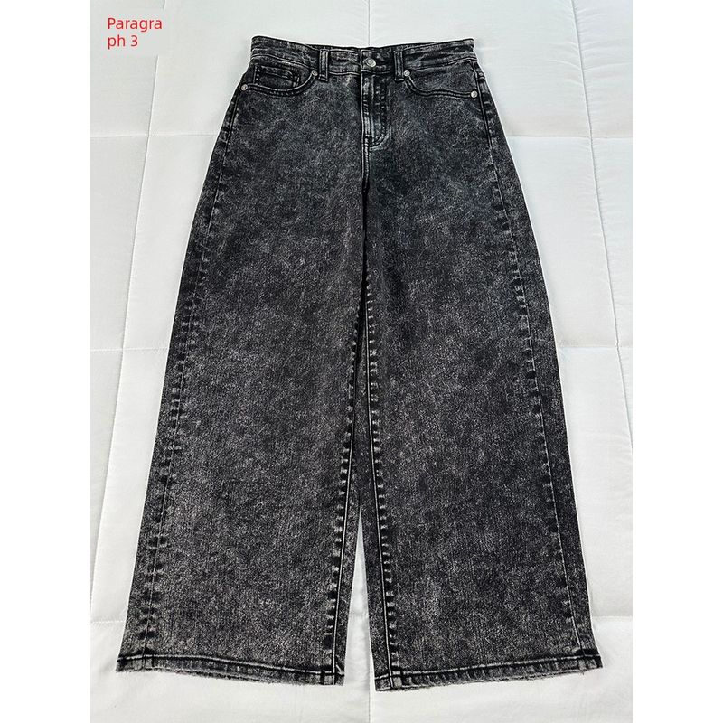 

Fitting Room Small Look over Cropped Wide-Leg Pants Korean Style Commuter Retro Stretch Jeans Women Dark gray 41