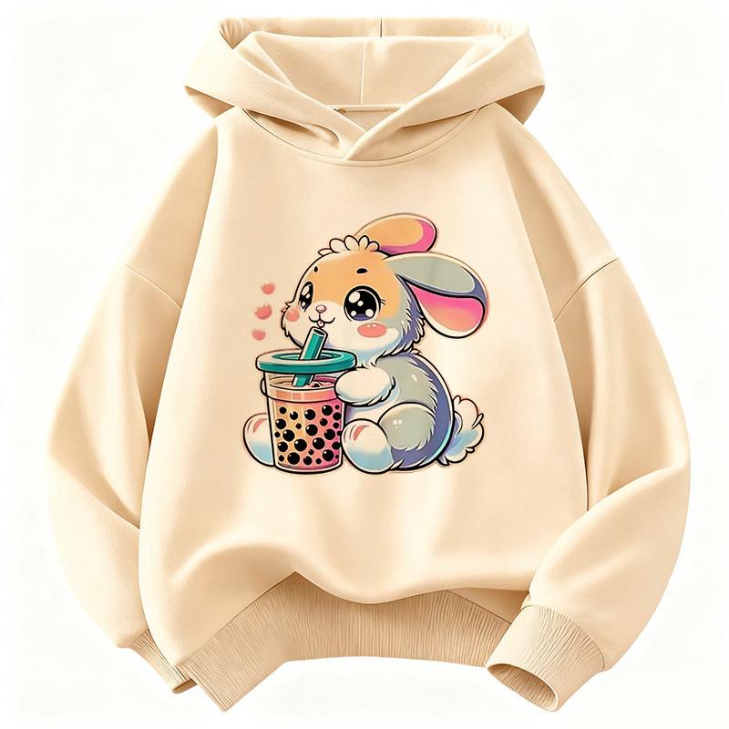 2026 Cute Rabbit Graphic Hoodie Kids Children's Sweatshirt Hoody for Boys Girls Casual Hoodies Clothes
