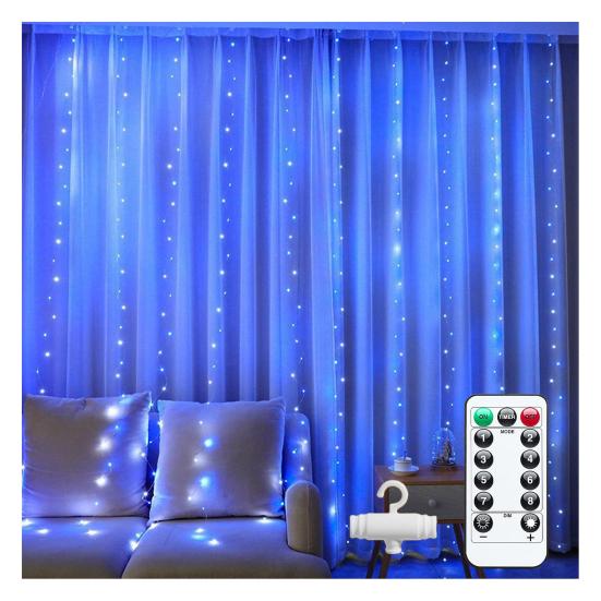 300 LED Fairy Curtain Lights 9.8ft x 9.8ft Window Wall Hanging String Light USB Powered Curtain Light for Bedroom Backdrop Wedding Party Indoor Decor