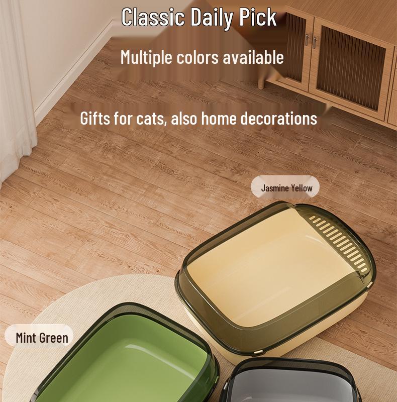 Extra Large High-Sided Cat Litter Box - Anti-Splash, Thickened Design