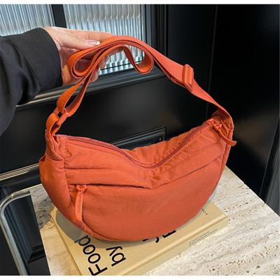 Borsa a mezzaluna per donna e uomo, piccola borsa a tracolla, borsa a mezzaluna, borsa a tracolla casual, borsa a mano in nylon per donna