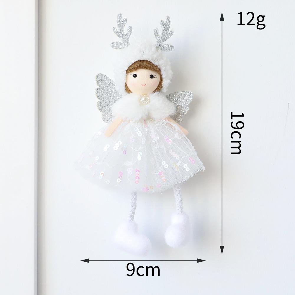 Angel Girl Charm Ornament: Children s Festival Gift with Sequin Mesh Skirt for Christmas Tree Decorations.