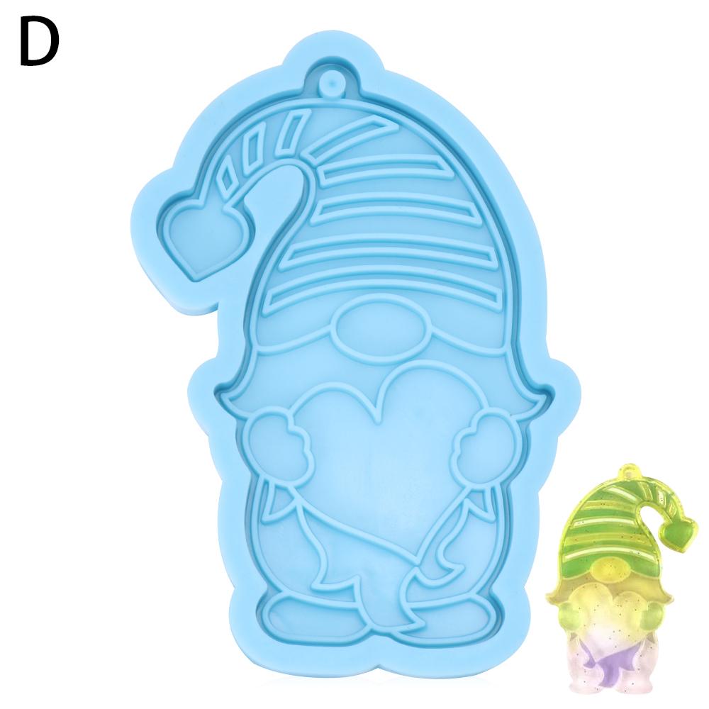 Christmas Silicone Mold Xtmas Tree Hanging Tags Keychain Pendant Mold Santa Claus Elk Resin Craft Mold Candy Chocolate Cake Tool