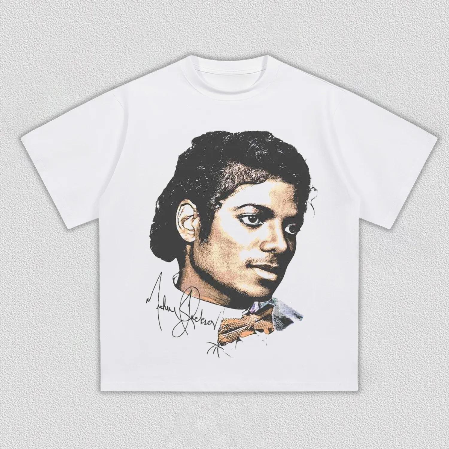 

MJ Young Portrait Graphic T Shirt Men Women Vintage Pop King Cotton Short Sleeve Streetwear Tee 5XL різнокольоровий
