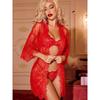 New Sexy Lace Transparent Ruffles Robe Women Lingerie See-Through Babydolls Underwear Sleepwear Night Dress Erotic Sex Clothes