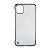 Capa de Celular de PC Rígido Galvanizado para Iphone 11 Meia Borda Transparente