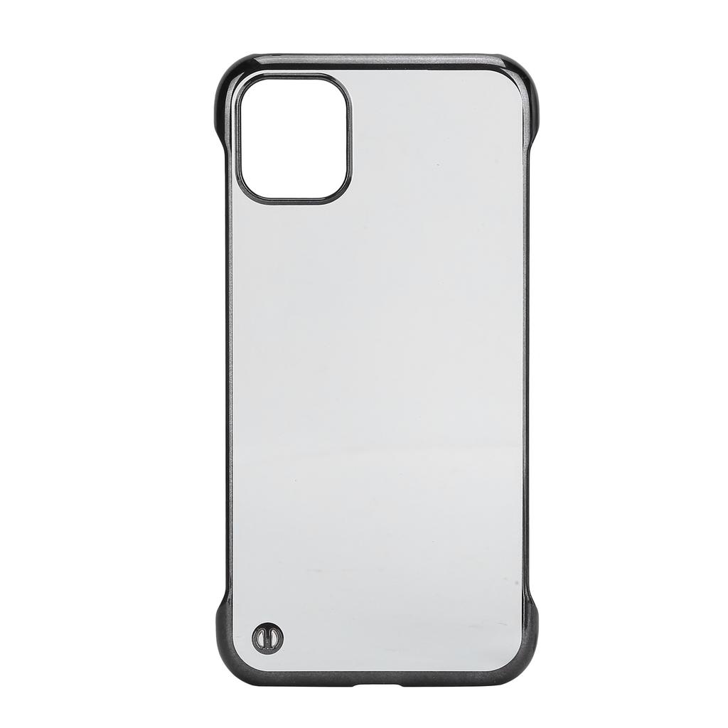 Capa de Celular de PC Rígido Galvanizado para Iphone 11 Meia Borda Transparente