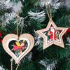 CINECE Christmas tree decoration ornament wooden 8 pieces nordic 3D three-dimensional drop strap wall Hanging entrance interior snowflake (3D new