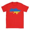 Ukraine Flag Map T-Shirts Men  Creative Pure Cotton Tee Shirt Crew Neck Short Sleeve T Shirts Printed Clothing