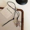 LATS Vintage Leopard Print Irregular Love Star Pendant Necklace Women's Long Sweater Chain Light Luxury Jewelry Accessories Gift