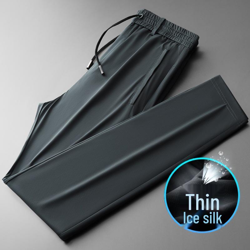 Men's Autumn Fleece-Lined Straight-Leg Elastic Sweatpants - Plus Size Casual Sports Pants