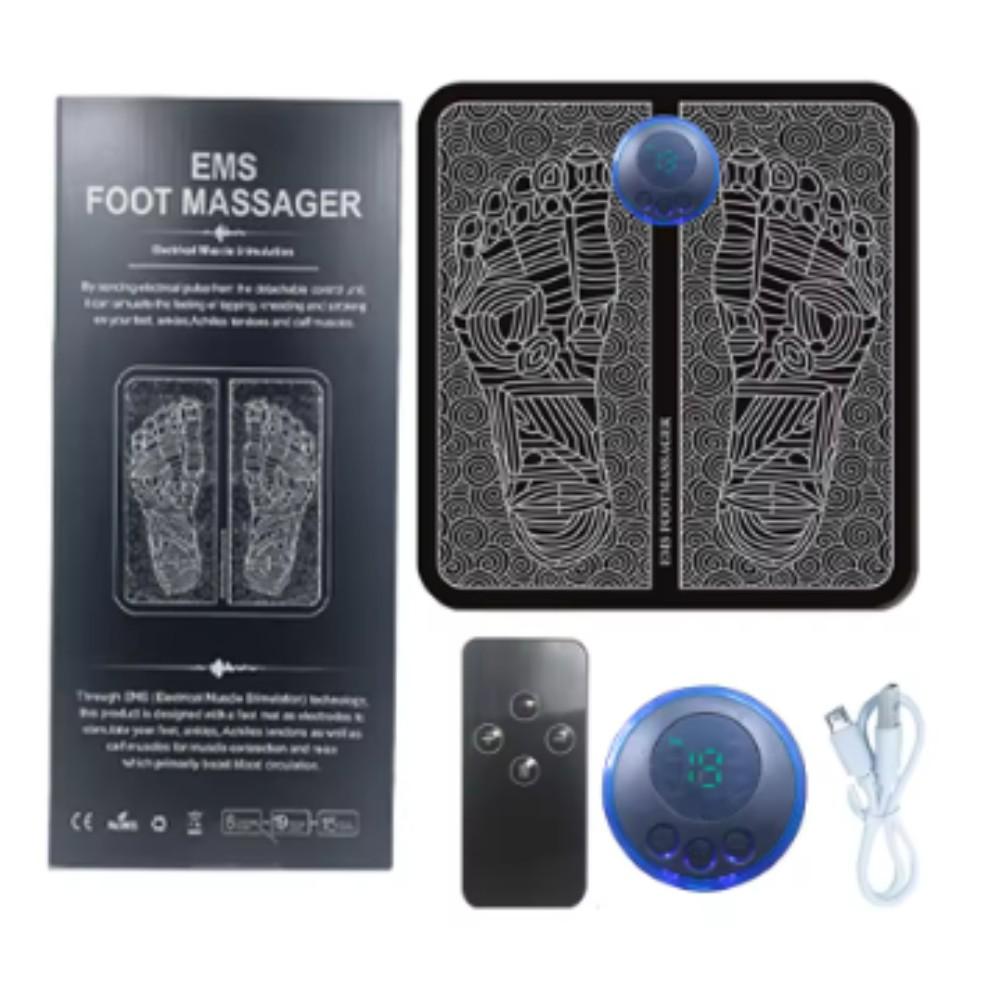 EMS Foot Massager, Pad Remote Controlable Pain Relief Relaxation Foot Massage Pad Muscle Stimulation Improve Blood Circulation
