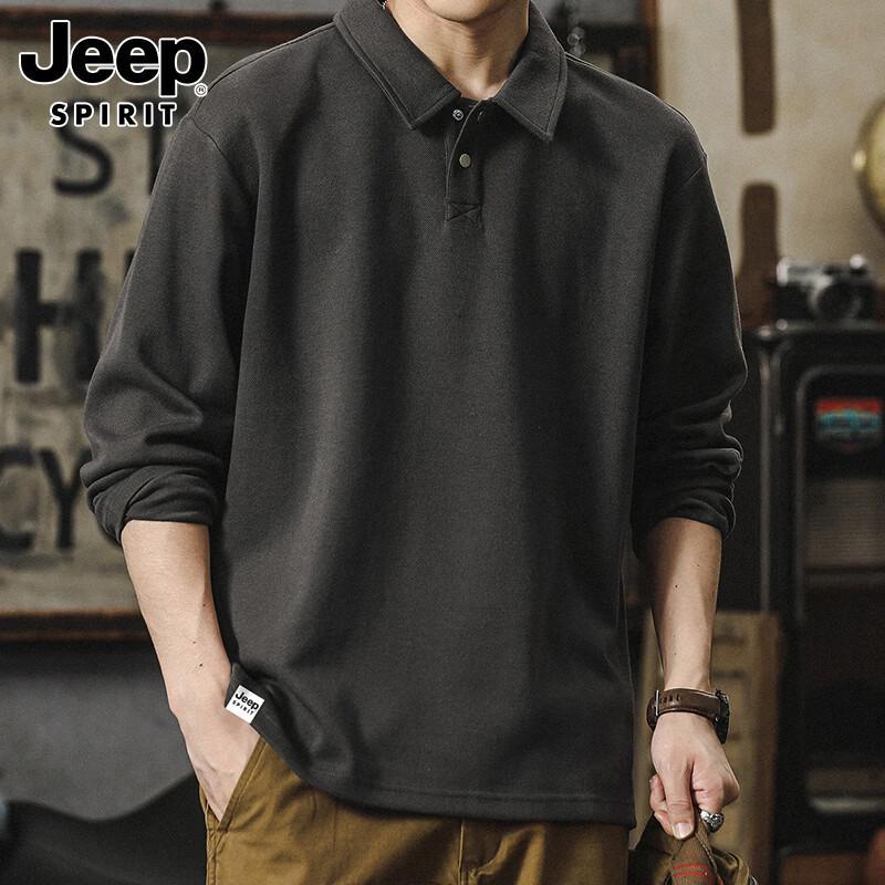 JEEP SPIRIT Men's Long Sleeve Polo Shirt