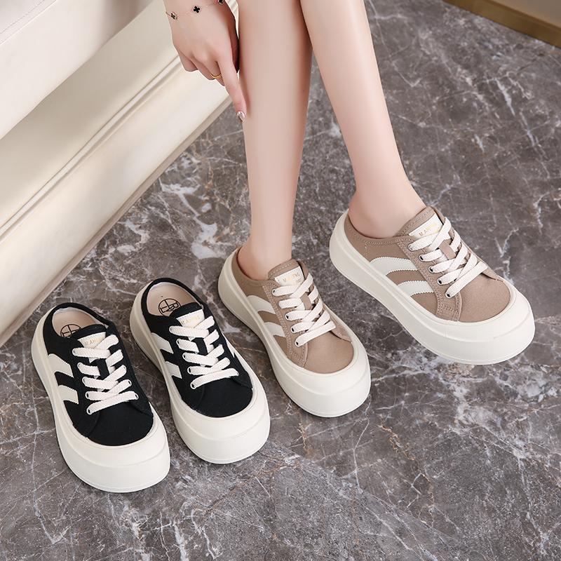 Moda CRLAYDK Moda Donna Tela Comode Ciabatte Slip On Casual Scarpe con Zeppa Mocassini Senza Tallone Scarpe da Ginnastica Donna Sandali da Esterno