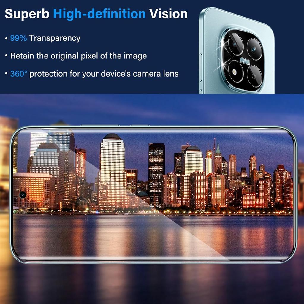 4PCS [2+2 Pack] Tempered Glass Screen Protector Xiaomi POCO M8 Pro/M8 5G Redmi Note 15 4G 5G Note 15 Pro+ 4G 5G +Camera Lens Protector HD Film