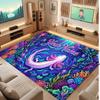 Underwater Fish Theme Soft Crystal Velvet Rug Custom Name & Text Print Non Slip Floor Rug for Bedroom Living Room