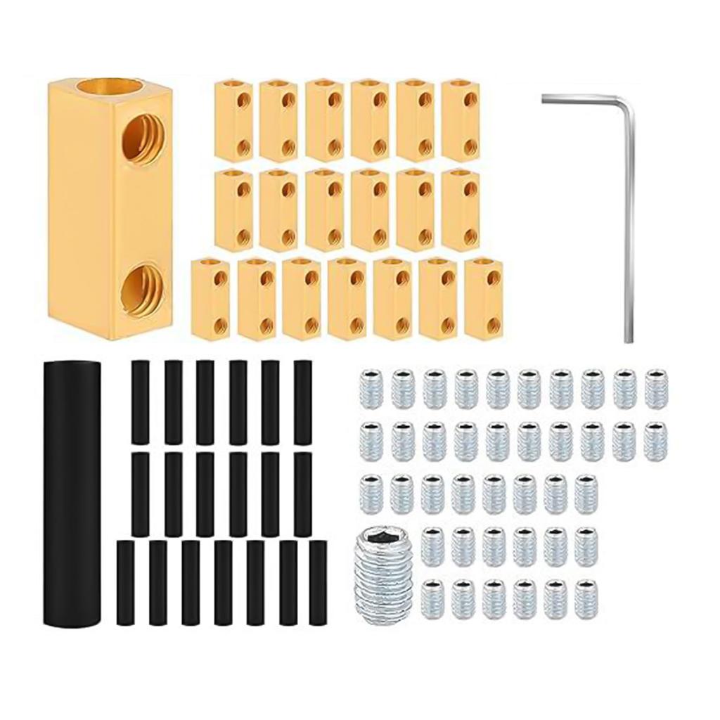 20Pcs 8 AWG Docking Connector 20A Wire Terminal Connectors with Screws Shrink Tubes Quick Wiring Terminal Enduring