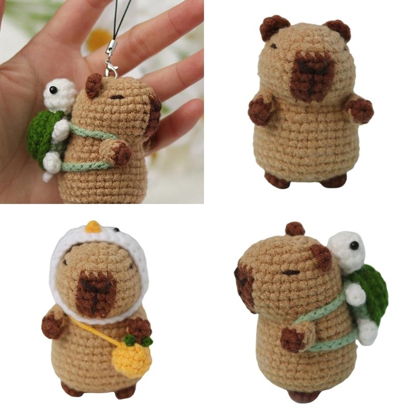 Animal Keychain Crochet Set Knitting Supplies with Step-by-Step Video Tutorial Instruction for Beginner Kid Adult