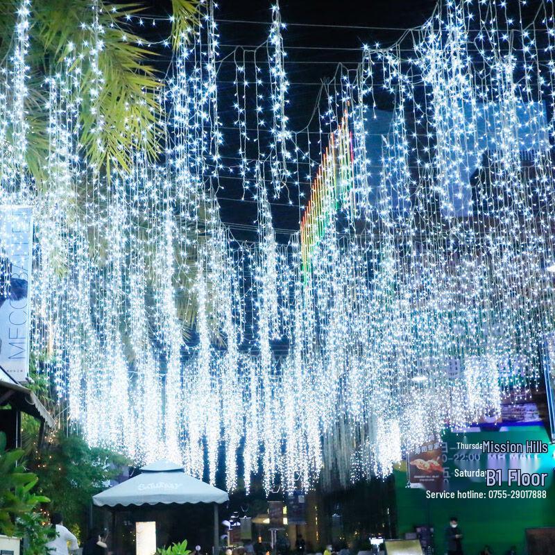 JIANIXIONG White Icicle Waterfall String Lights