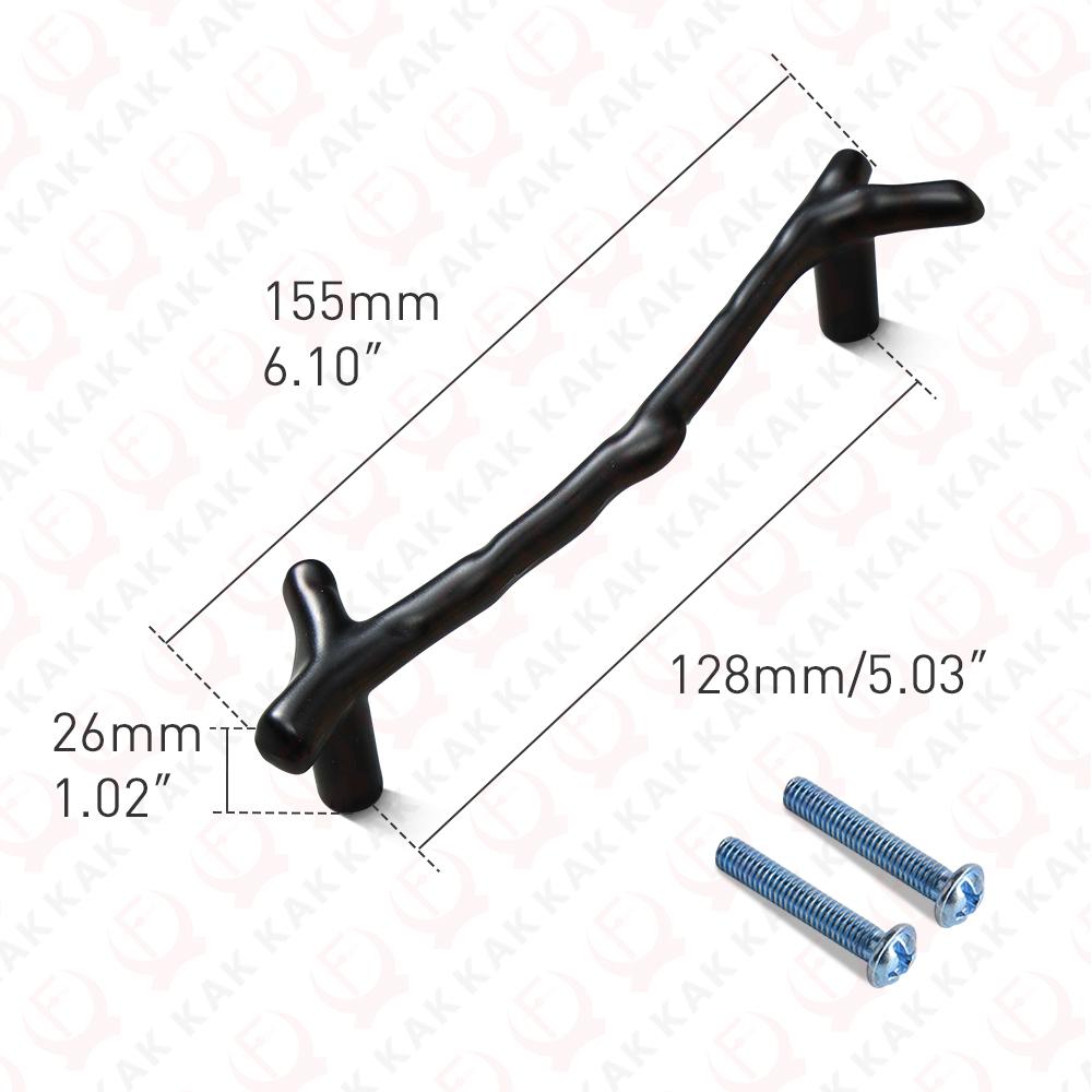 KAK Fashion Tree Branch Furniture Handle 96mm 128mm Black Silver Bronze Kitchen Cabinet Handles Drawer Knobs Door Pulls Hardware