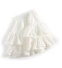 Women's White Ruffle Puff Cake Dress - Ballet Style, High Waist, Petite A-Line Midi Skirt