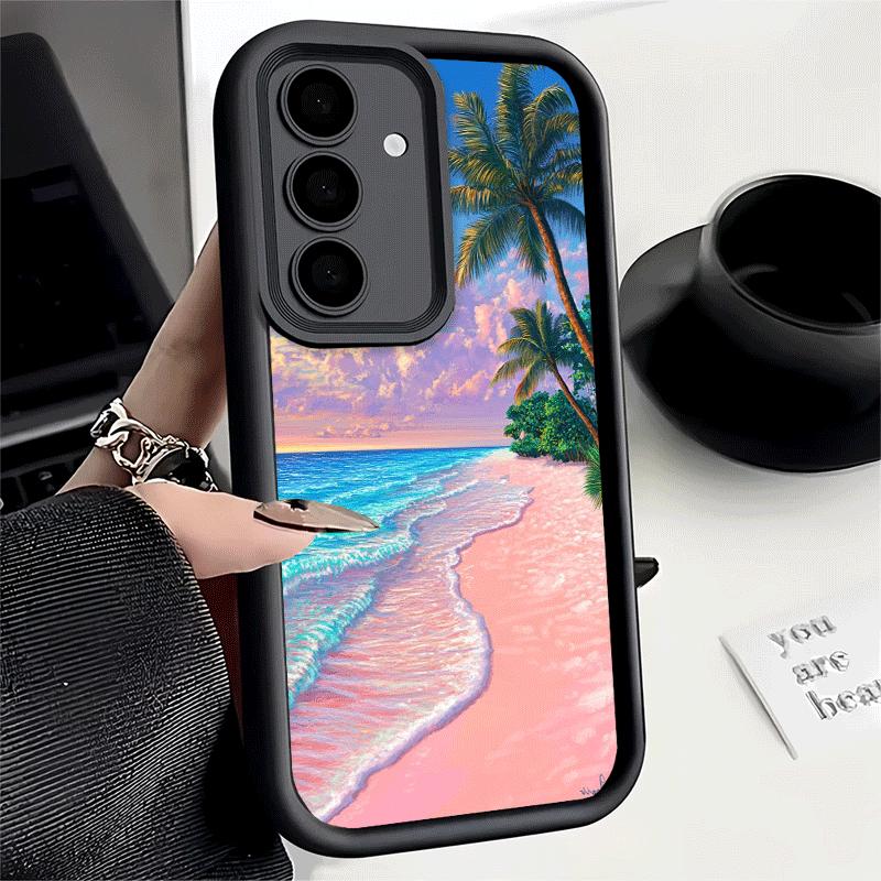 Phone Case for Samsung Galaxy A17 A16 A15 A14 A13 Summer Beach Sea Palm Tree Vacation A56 A36 A26 A55 A35 A25 A54 A34 A24 A53 A3