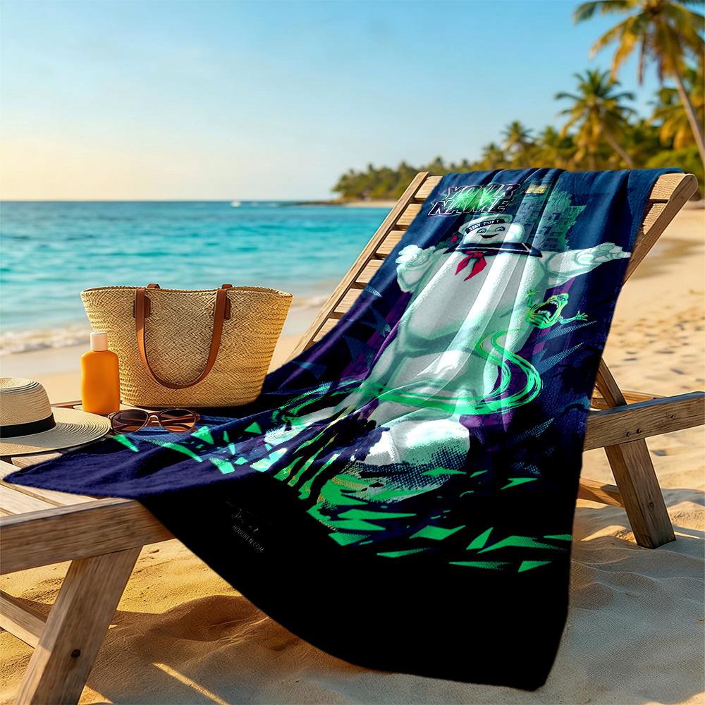 Ghostbusters Customize Text Beach Towel High Absorbency & Quick-Dry