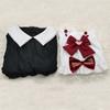 Vampir Kleiner Dämon Magd, Gothic Schwarz Rot Magd Kostüm Anime Cosplay Anzug