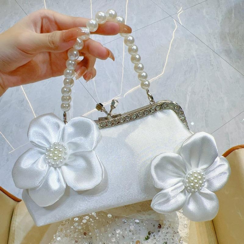 

Клатч Жемчужный клатч Сумка для свадебного платья Сумка для ципао Сумка через плечо Женская сумка Ручная сумка для ужина белый